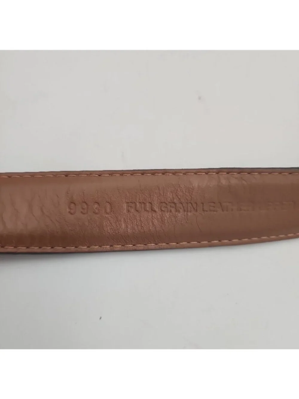 Vintage Brown Leather Belt Brass Buckle Men's 40 Fits 36-40